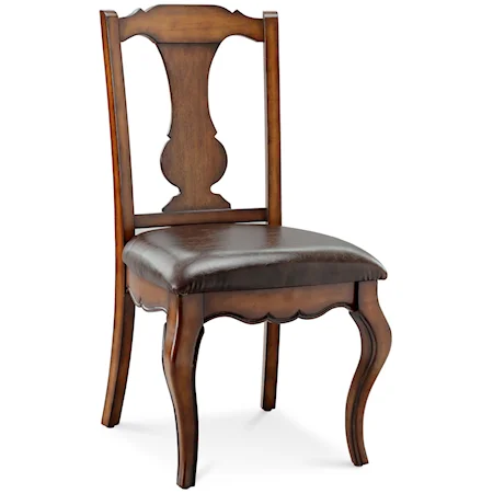 Traditional Desk Chair with Leather Seat